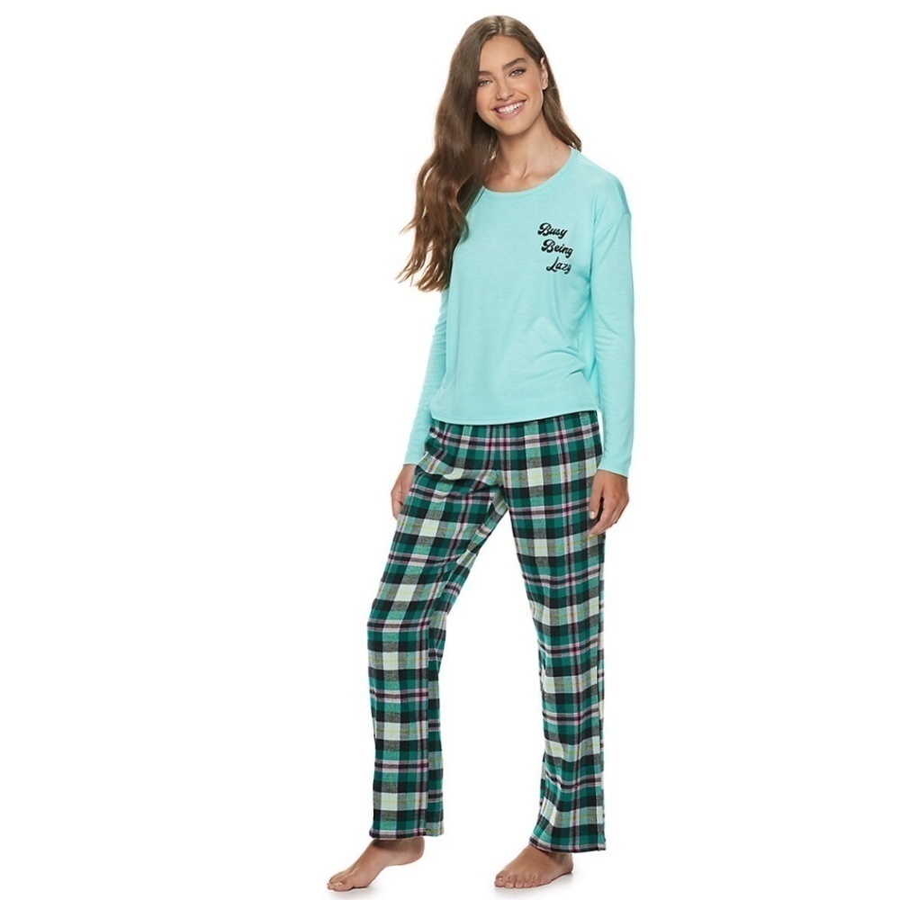 New Women's SO 2 Piece Flannel Pajamas Set Size XXL